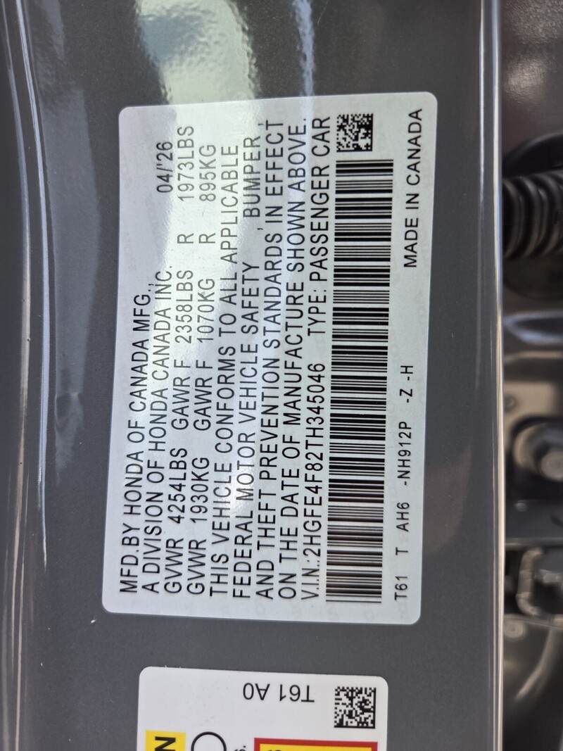 New 2026 Honda CIVIC SEDAN HYBRID SPORT in FT. PIERCE, FLORIDA