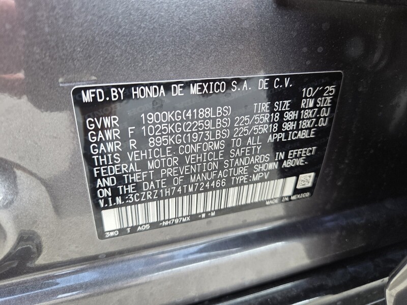 New 2026 Honda HR-V EX-L in FT. PIERCE, FLORIDA