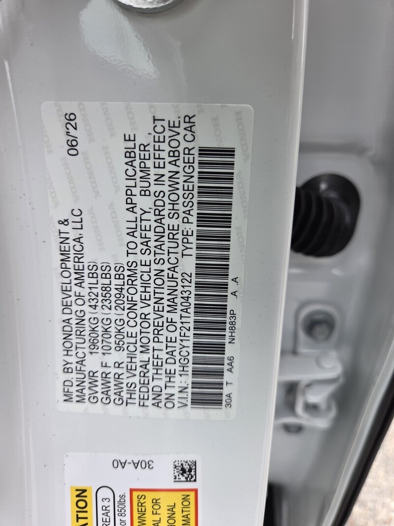 New 2026 Honda Accord Sedan LX in FT. PIERCE, FLORIDA