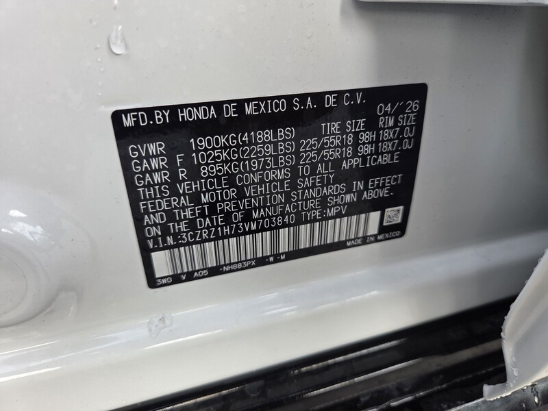 New 2027 Honda HR-V EX-L in FT. PIERCE, FLORIDA