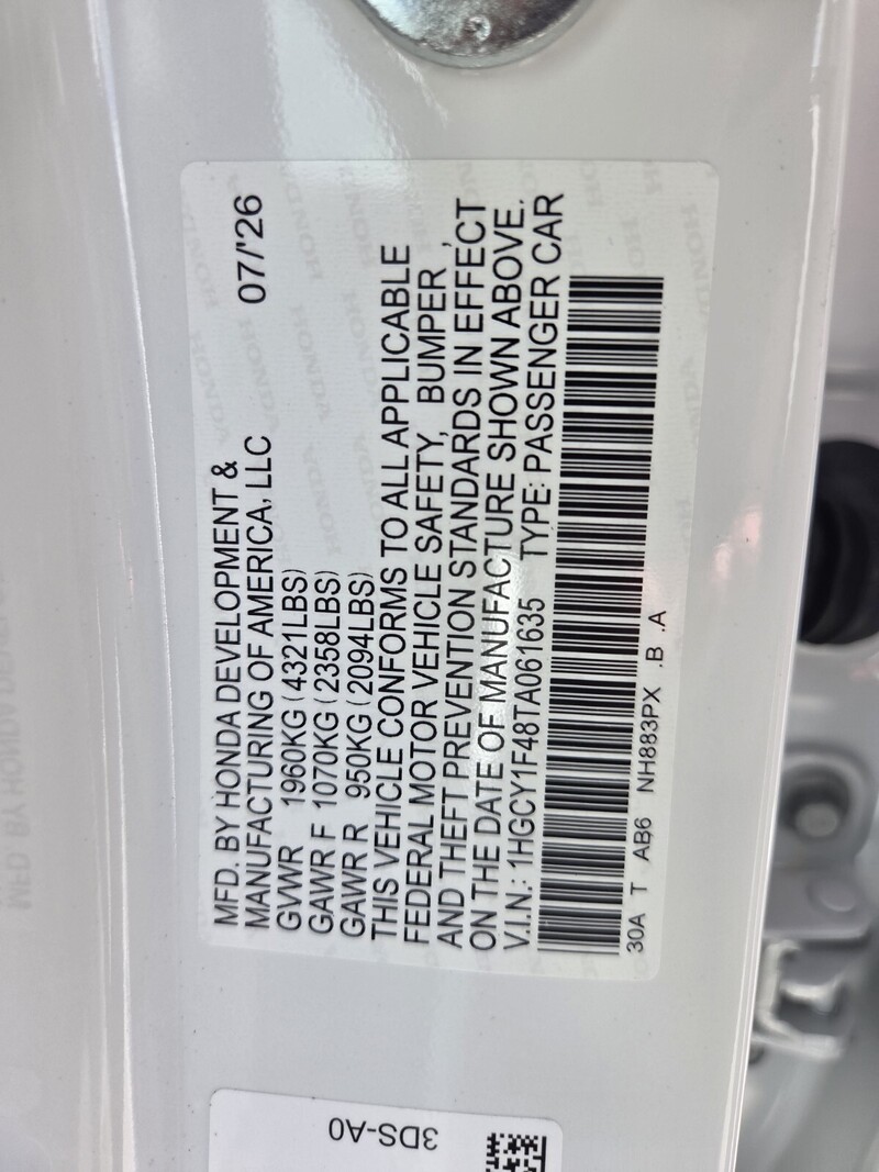 New 2026 Honda Accord Sedan SE in FT. PIERCE, FLORIDA