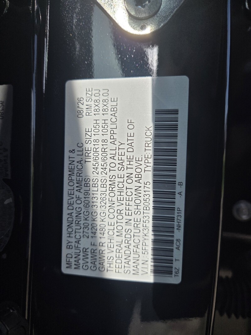New 2026 Honda Ridgeline RTL in FT. PIERCE, FLORIDA