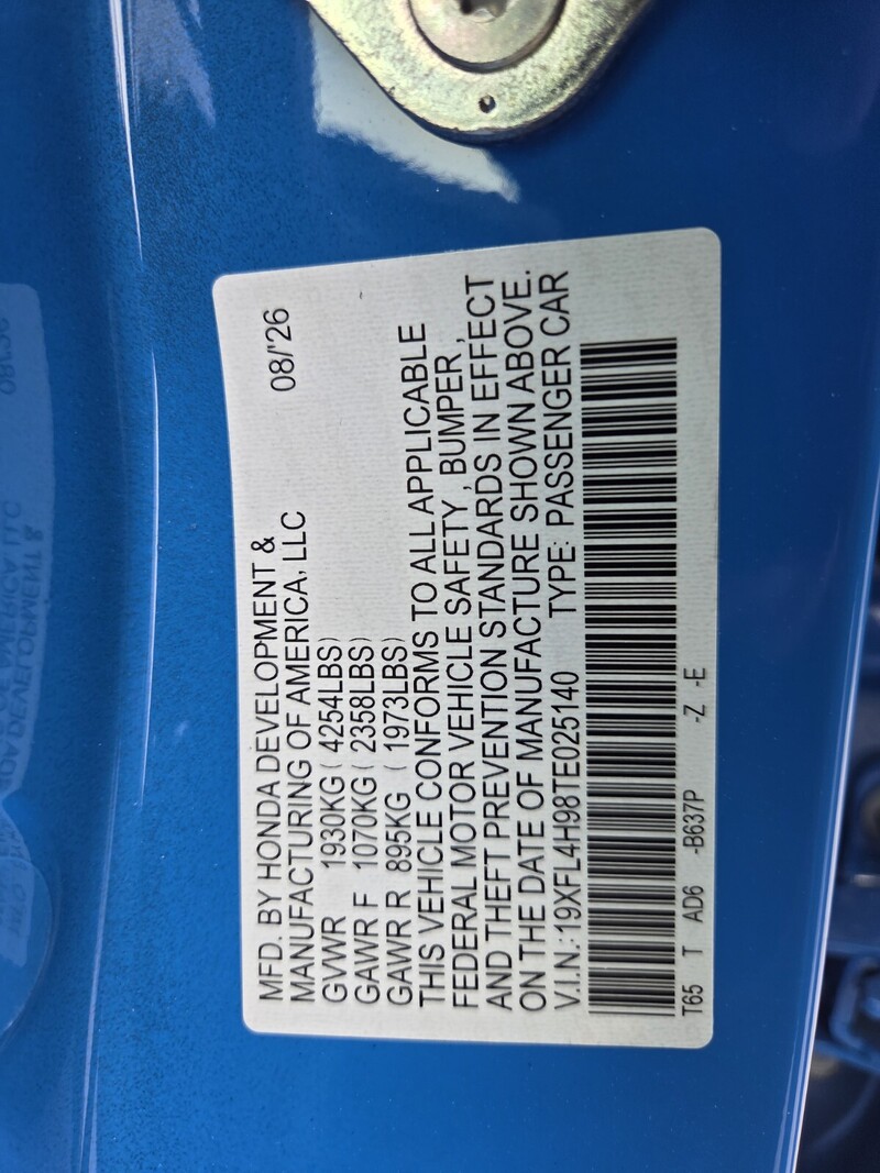 New 2026 Honda CIVIC HATCHBACK HYBRID SPORT TOURING in FT. PIERCE, FLORIDA