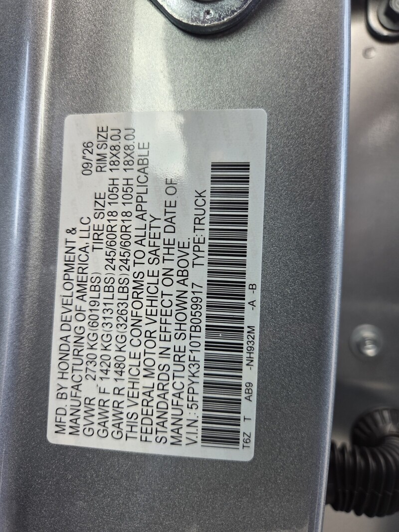 New 2026 Honda Ridgeline SPORT in FT. PIERCE, FLORIDA