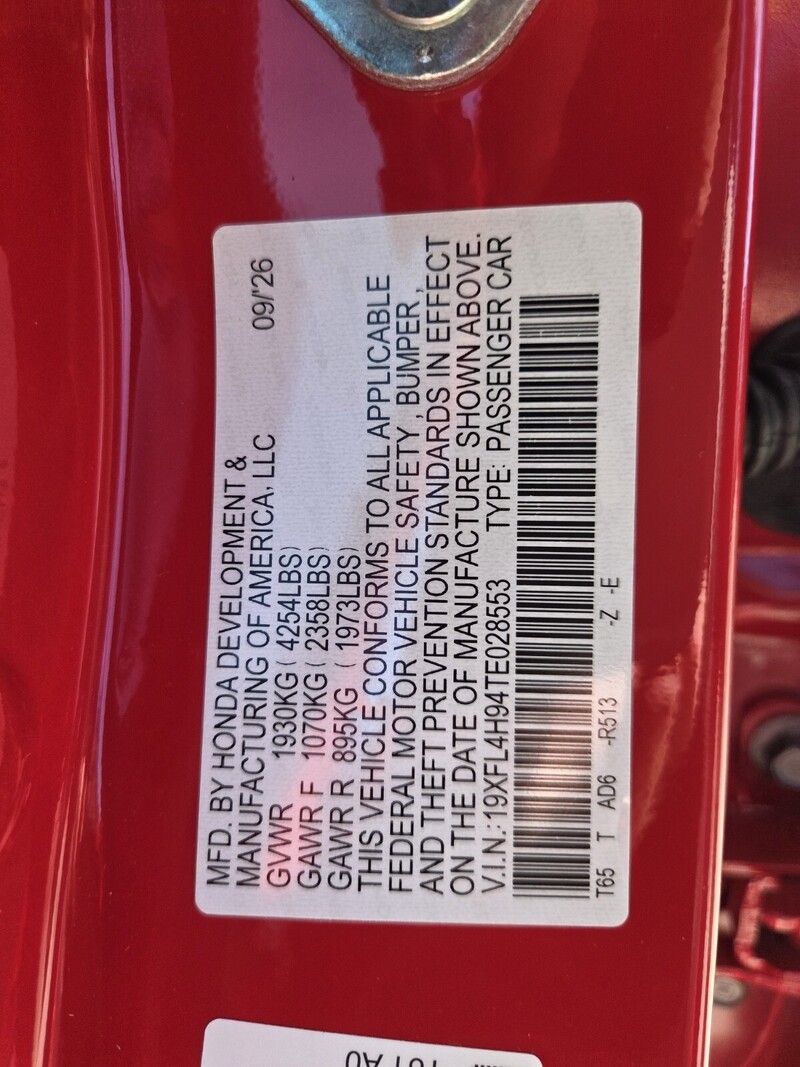 New 2026 Honda CIVIC HATCHBACK HYBRID SPORT TOURING in FT. PIERCE, FLORIDA