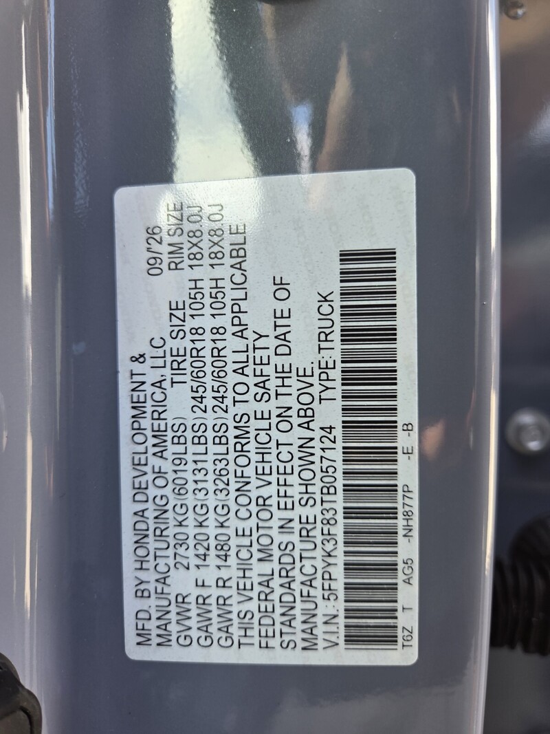 New 2026 Honda Ridgeline BLACK EDITION in FT. PIERCE, FLORIDA