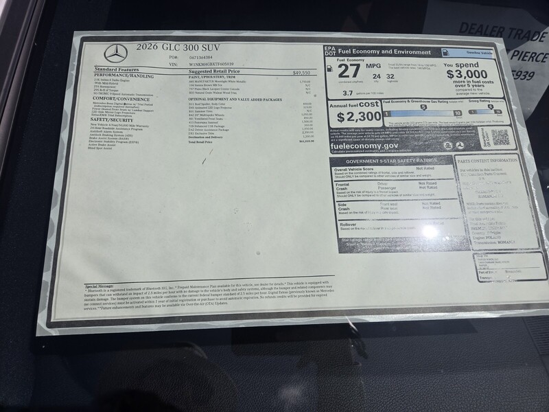 New 2026 MERCEDES-BENZ GLC-CLASS GLC 300 SUV in FT. PIERCE, FLORIDA