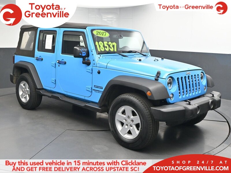 Used 2017 JEEP WRANGLER UNLIMITED SPORT in GREENVILLE, SOUTH CAROLINA